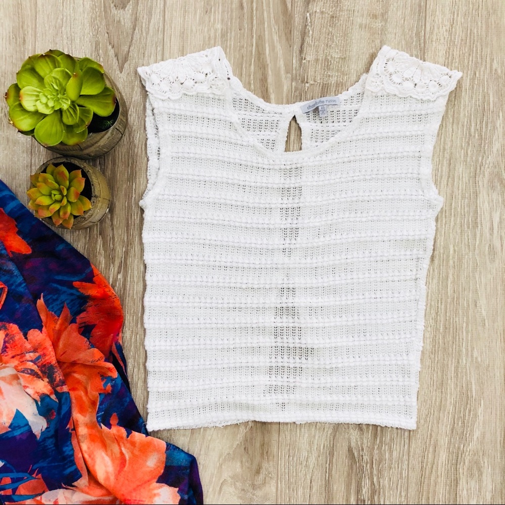 🎈SALE🎈Charlotte Russe Crochet White Top